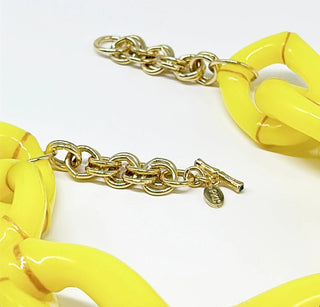 The Michelle Bamboo Link Necklace - Yellow