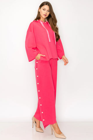 Farrah French Scuba Pearl Long Pant - Coral / S / 7426ft