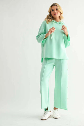 Farrah French Scuba Pearl Long Pant - MINT - L