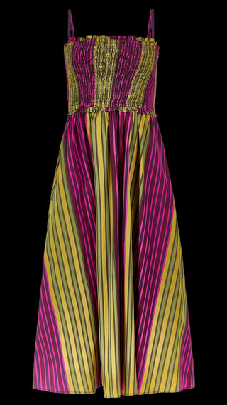 Smocked Dress - Wildberry Stripes