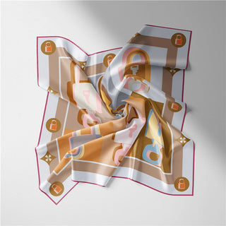 New Colorblock Square Scarf - Khaki