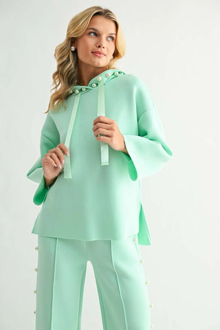 Francine French Scuba Pearl Hoodie - MINT - M