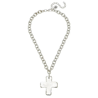 Sterling Silver Plated Cross Necklace - Sterling Silver