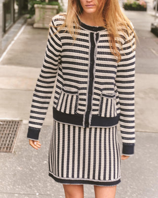 Susana Skirt-Midnight Blue Stripe