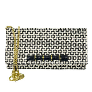 Basket-Weave Thibaut Grasscloth Jana Crossbody | Black Bamboo Stick
