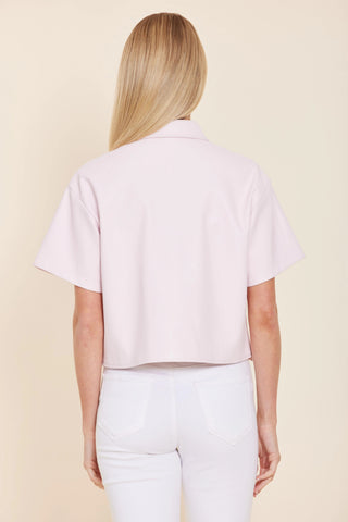 Vegan Leather Floral Cutout Top/ Jacket