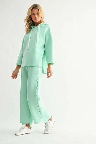 Farrah French Scuba Pearl Long Pant - MINT - L