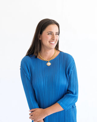Gold Chain Necklace with Cotton Pearl