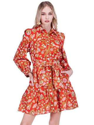 Ruffles Hem Shirt Dress