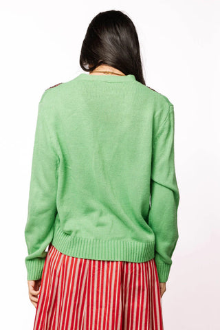 Green Mrs. Clause Button Up Cardigan