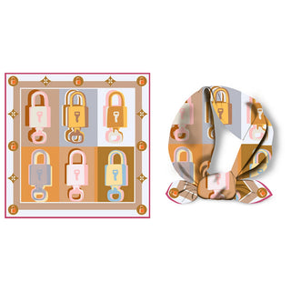 New Colorblock Square Scarf - Khaki