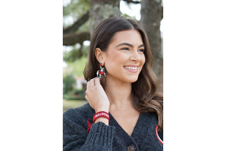 Georgia Bulldogs Woven Tassel Bracelet in Red
