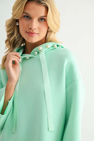 Francine French Scuba Pearl Hoodie - MINT - M