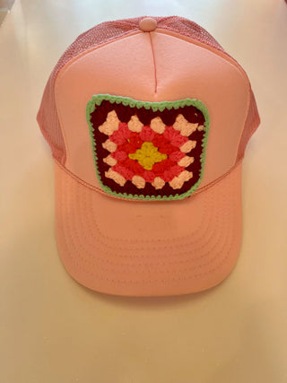 Pink Granny Square Trucker