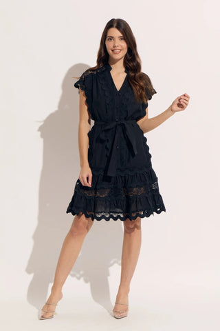 Vertical Wiggle Short Dress with Slip