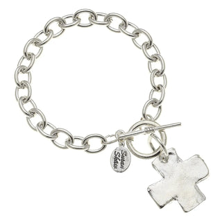 Silver Cross Bracelet - Silver