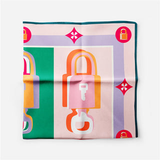 New Colorblock Square Scarf - Purple