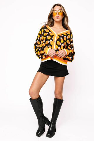 Black Pearl Candy Corn Cardigan