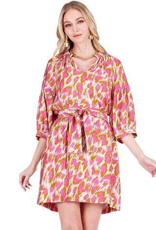 Puff Sleeve Collar Dress