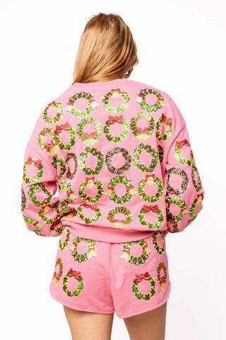 Hot Pink Multi Wreaths Sweatshirt