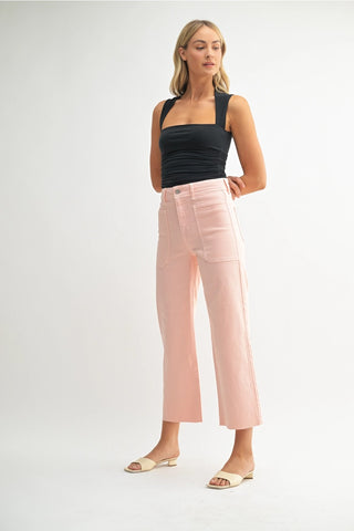High Rise Utility Wide Leg Jeans