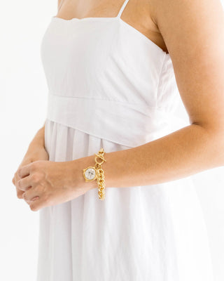Gold and Silver Italian Intaglio Cross Bracelet