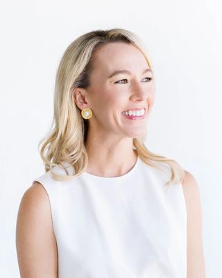 Gold with Coin Pearl Pierced Earrings