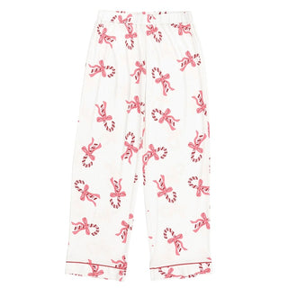 Full-Length Bamboo Pj Set - Ivory + Candy Canes