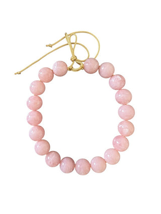 Chunky Beaded Necklace - Light Marble Pink