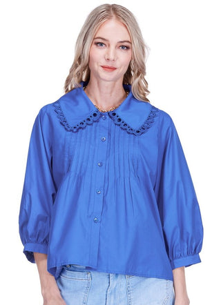 Pin Tuck Collar Blouse